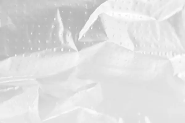 Fundo Abstrato Branco Enrugado Plástico Celofane Filme Textura Papel Colado — Fotografia de Stock