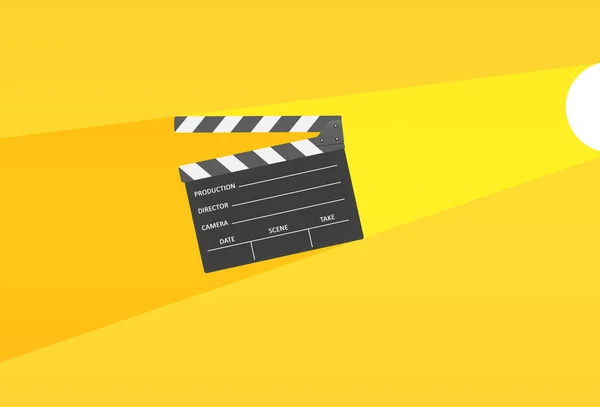 Movie time. Movies flat design arts with side shadow. Cinema poster concept on yellow background