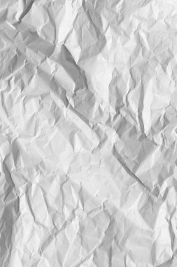 Grunge beyaz kağıt. Eski beyaz bir kağıt parçası. Gri kırışıklık kağıt dokusu arka planı.