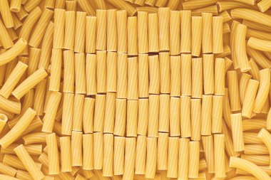 Uncooked Rigatoni Pasta, Noodles as a Background clipart