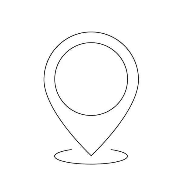Pin konumu simgesi. Harita işaretleyici hattı, GPS işareti