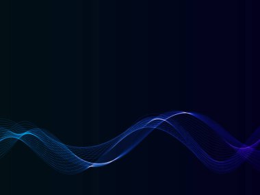 Abstract dark transparent color wave background vector