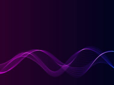Abstract dark transparent color wave background vector
