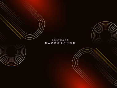 Koyu arkaplan vektörü üzerinde hareket eden altın sarısı çizgiler