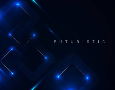 Soyut mavi parlak çizgiler dinamik tasarım arkaplan vektörü