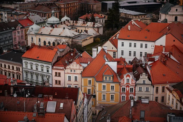 Top View Red Terracotta Roofs Czech Republic Aerial View Old Royalty Free Stock Photos