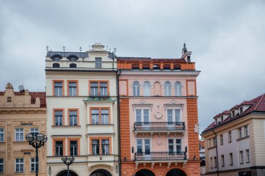 Hradec Kralove ana meydanı, Çek mimarisi eski kasaba manzarası