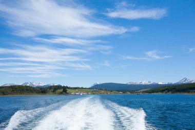 Beagle Channel, Arjantin 'den Harberton köyü. Tierra del Fuego