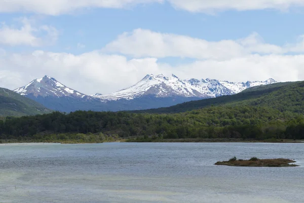 Lapataia Baai Landschap Tierra Del Fuego Nationaal Park Argentinië Argentijnse Stockafbeelding