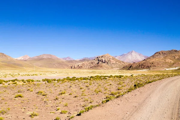 Vista Panoramica Della Strada Sterrata Boliviana Bolivia Vista Dell Altopiano — Foto Stock