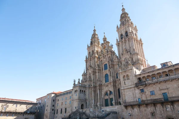 Gezicht Kathedraal Van Santiago Compostela Spanje Stockfoto
