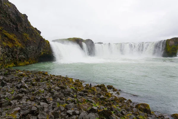 Godafoss Cade Vista Della Stagione Estiva Islanda Paesaggio Islandese — Foto Stock