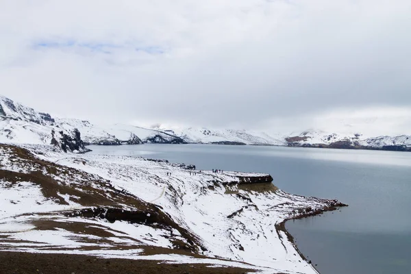 Jezioro Oskjuvatn Askja Islandia Środkowe Wyżyny Islandii Widok Wulkaniczny — Zdjęcie stockowe