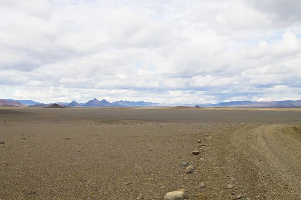 Dirt road along central highlands of Iceland. Iceland landscape. Route F907