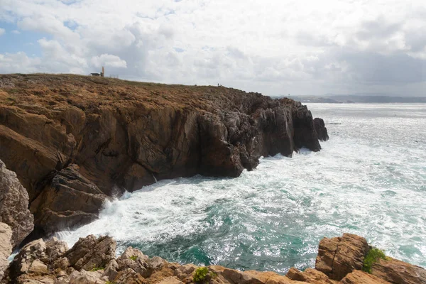 Klippen Von Aviles Strandlandschaft Asturien Spanien Spanisches Küstenpanorama — Stockfoto