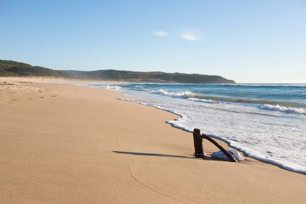 Galiçya Plaj Manzarası Galiçya Spanya Rostro Plajı Yap Spanyol Manzarası — Stok fotoğraf