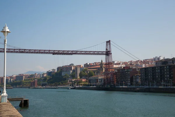 Stahltransporterbrücke Vizcaya Brücke Zwischen Portugalete Und Las Arenas Spanien — Stockfoto