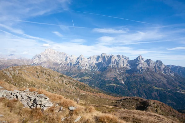 Доломиты Рельефа San Martino Castrozza Mountain View Итальянские Альпы — стоковое фото