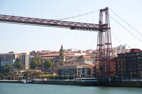 鋼の輸送橋 ポルトガルとラス アレナスの間のヴィスカヤ橋 スペイン — ストック写真