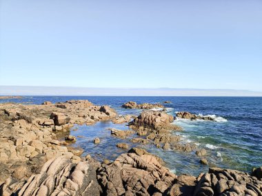 Galiçya kıyı şeridi yaz manzarası, Costa da Morte, İspanya. İspanyol sahili manzarası