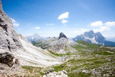 Dolomites range landscape. Pelmo mount view. Italian dolomites