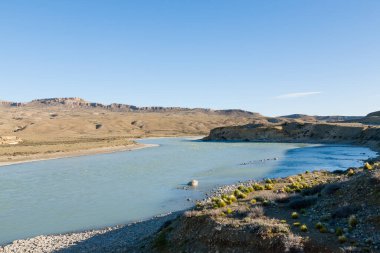 Rio La Leona manzaralı, Santa Cruz ili, Patagonya, Arjantin