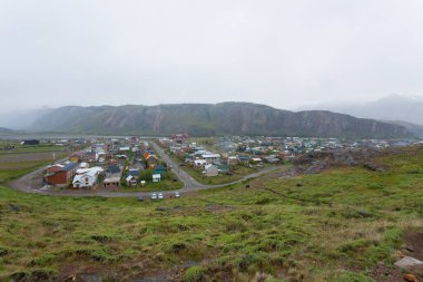 El Chalten dağ köyü manzarası, Patagonya, Arjantin. El Chalten kasabası