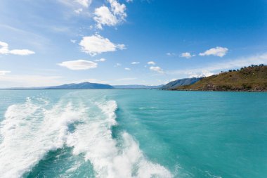 Arjantin Gölü 'nde seyir, Patagonya manzarası, Arjantin. Patagonya Panoraması