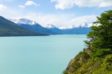 Arjantin göl manzarası, Perito Moreno buzulu bölgesi, Patagonya, Arjantin. Patagonya manzarası