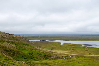 Mjoifjordur kırsal alanı, doğu İzlanda. İzlanda görünümü
