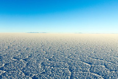 Salar de Uyuni, Bolivya. Dünyadaki en büyük tuz düzlüğü. Bolivya manzarası
