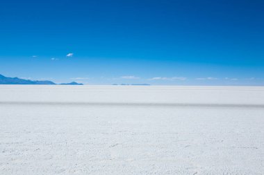 Salar de Uyuni, Bolivya. Dünyadaki en büyük tuz düzlüğü. Bolivya manzarası
