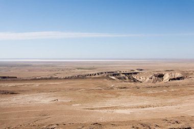 Karagiye depresyon manzarası, Mangystau bölgesi, Kazakistan. Çöl manzarası
