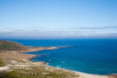 Galiçya kıyı şeridi yaz manzarası, İspanya. İspanyol sahili manzarası