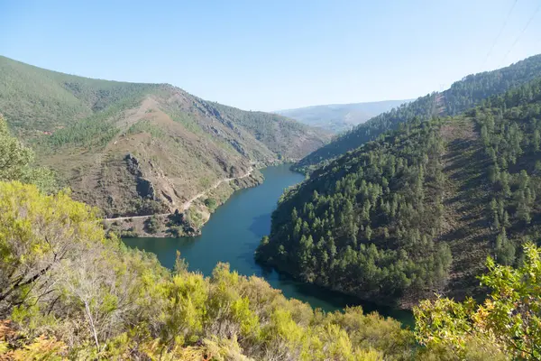 Ribeira Sacra güzel manzara, Galiçya, İspanya panorama.