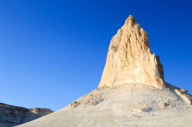Stunning rock pinnacles in Bozzhira valley view, Kazakhstan. Central asia landmark clipart