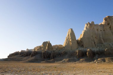 Airakty Shomanai mountains landscape, Mangystau region, Kazakhstan. Central asia travel clipart
