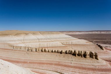 Mangystau desert landmark, Kyzylkup plateau, Kazakhstan. Central asia landscape clipart