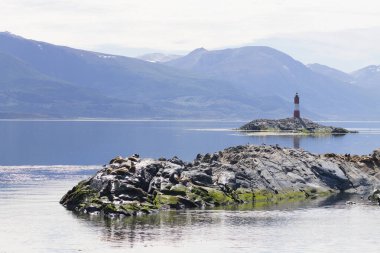 Beagle Kanalı 'nda seyrüsefer, Arjantin manzarası. Tierra del Fuego