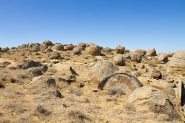 Valley of the spheres, Torysh, Mangystau region, Kazakhstan. Torysh geomorphosite clipart