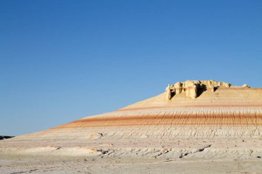 Mangystau desert landmark, Kyzylkup area, Kazakhstan. Rock strata formations clipart
