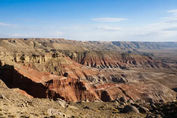 stock image Mangystau region landscape, Kokesem area, Kazakhstan. Central asia panorama. Monument rock view