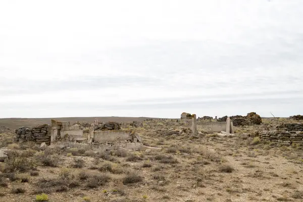 stock image Desolate graveyard in remote location in Mangystau region, Kazakhstan. Central asia travel