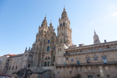 Santiago de Compostela Katedrali cephe manzarası, İspanya