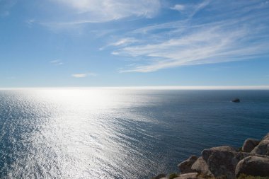 Cape Finisterre kıyı şeridi, Galiçya, İspanya. İspanyol Panoraması