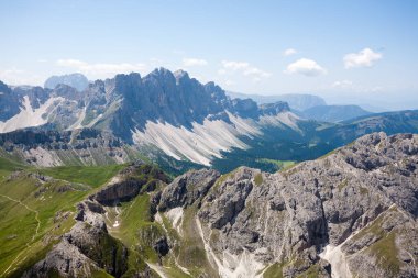 Odle group view from Sass de Putia top, dolomites landscape clipart