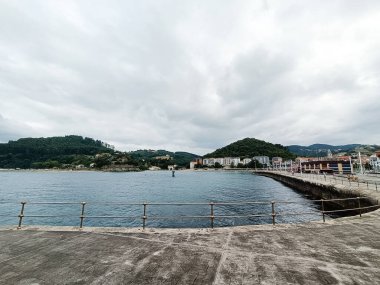 Lekeitio town view from pier. Basque autonomous community, Spain. clipart