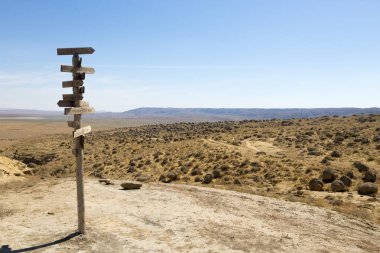 Airakty Shomanai mountains, Mangystau region landmark, Kazakhstan. Central asia travel clipart