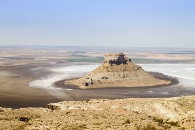 Karyn Zharyk depresyon manzarası, Mangystau bölgesi, Kazakistan. Orta Asya manzarası