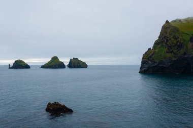 Fil şekilli kaya, Vestmannaeyjar Adası Sahili, İzlanda. Vestmann Adaları